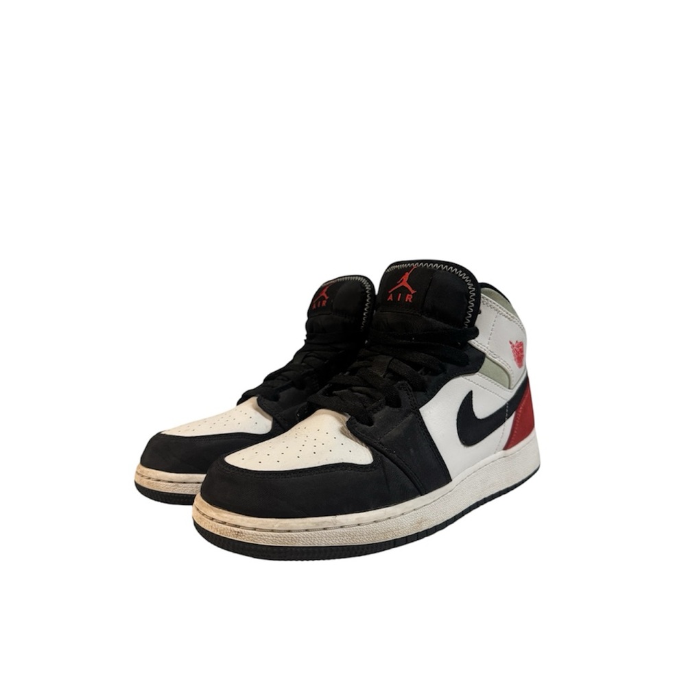 Nike Air Jordan 1 Mid Black Red White Sneakers